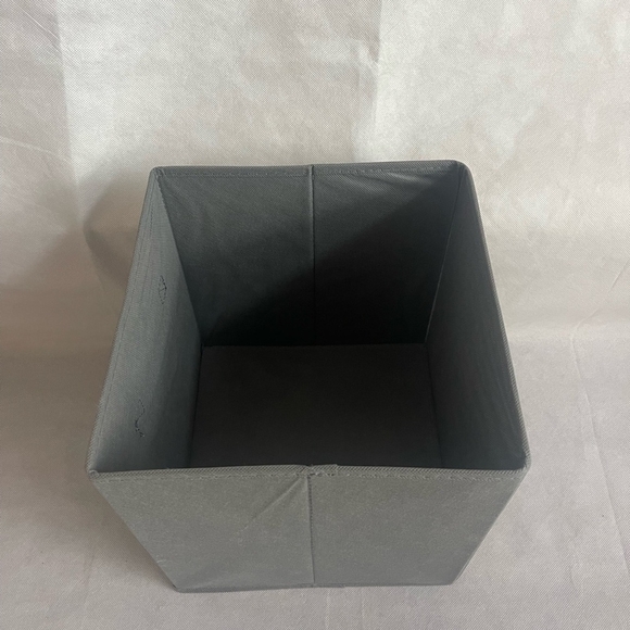 Gray Fabric Storage Cubes Set 6 Storage Bins Dual Handles Foldable Cube Baskets - Picture 4 of 6